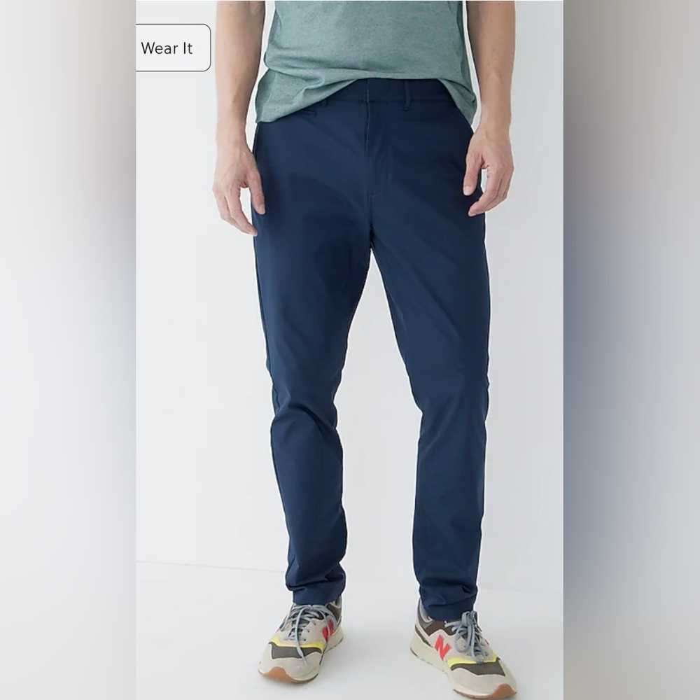 Nwt J. Crew 1040 Athletic Fit Tech Pant AX689 size 29/32 Navy